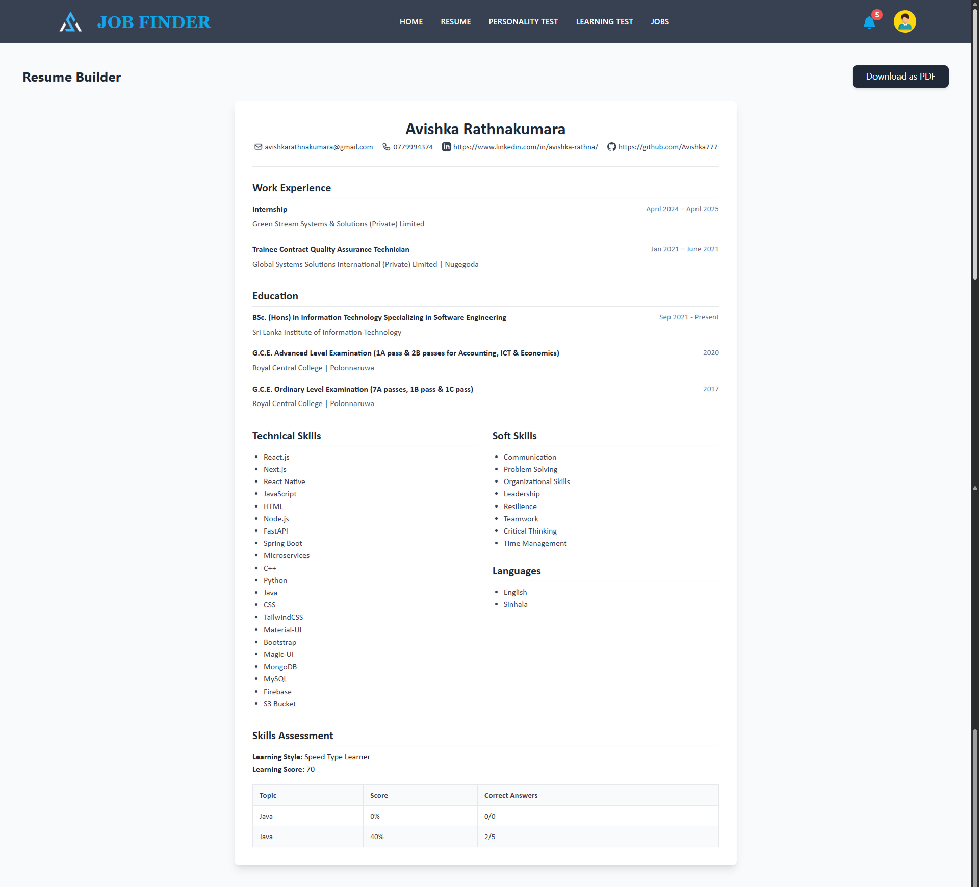 Job Portal Web Application UI Screenshot 7