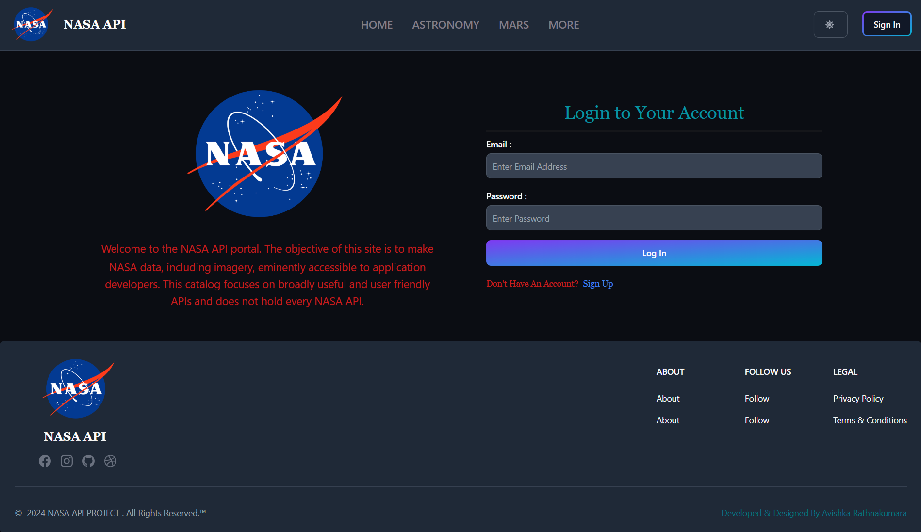 NASA API UI Screenshot 12