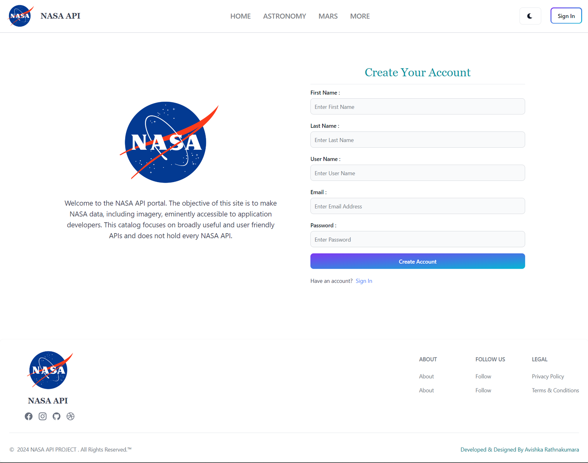 NASA API UI Screenshot 9