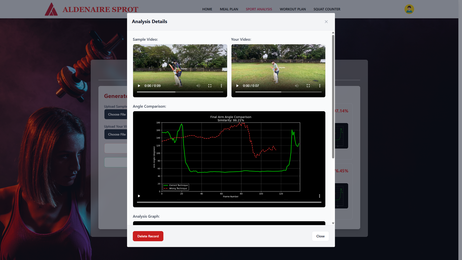 Fitness Analyzer UI Screenshot 8