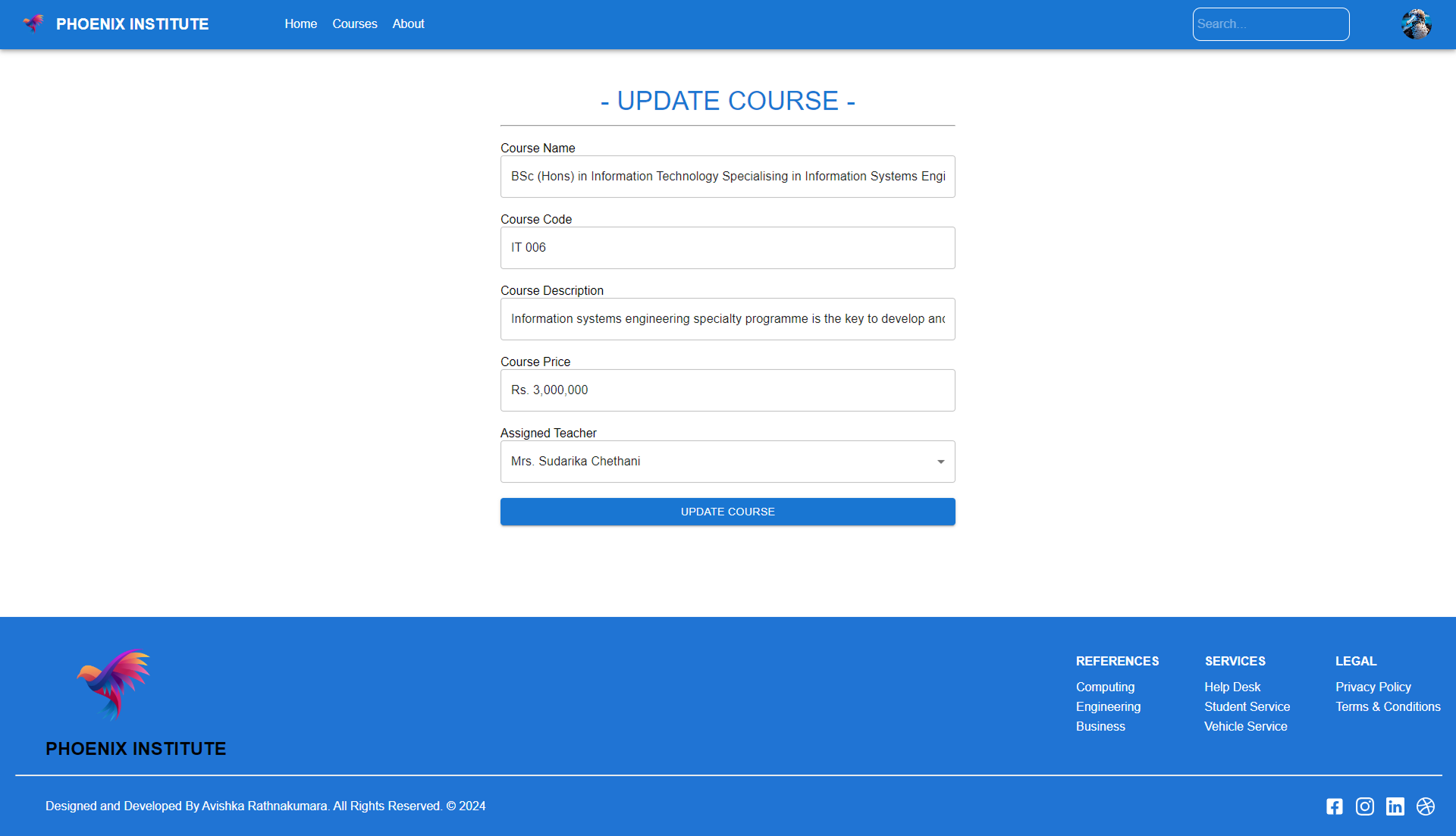 Student Management UI Screenshot 9