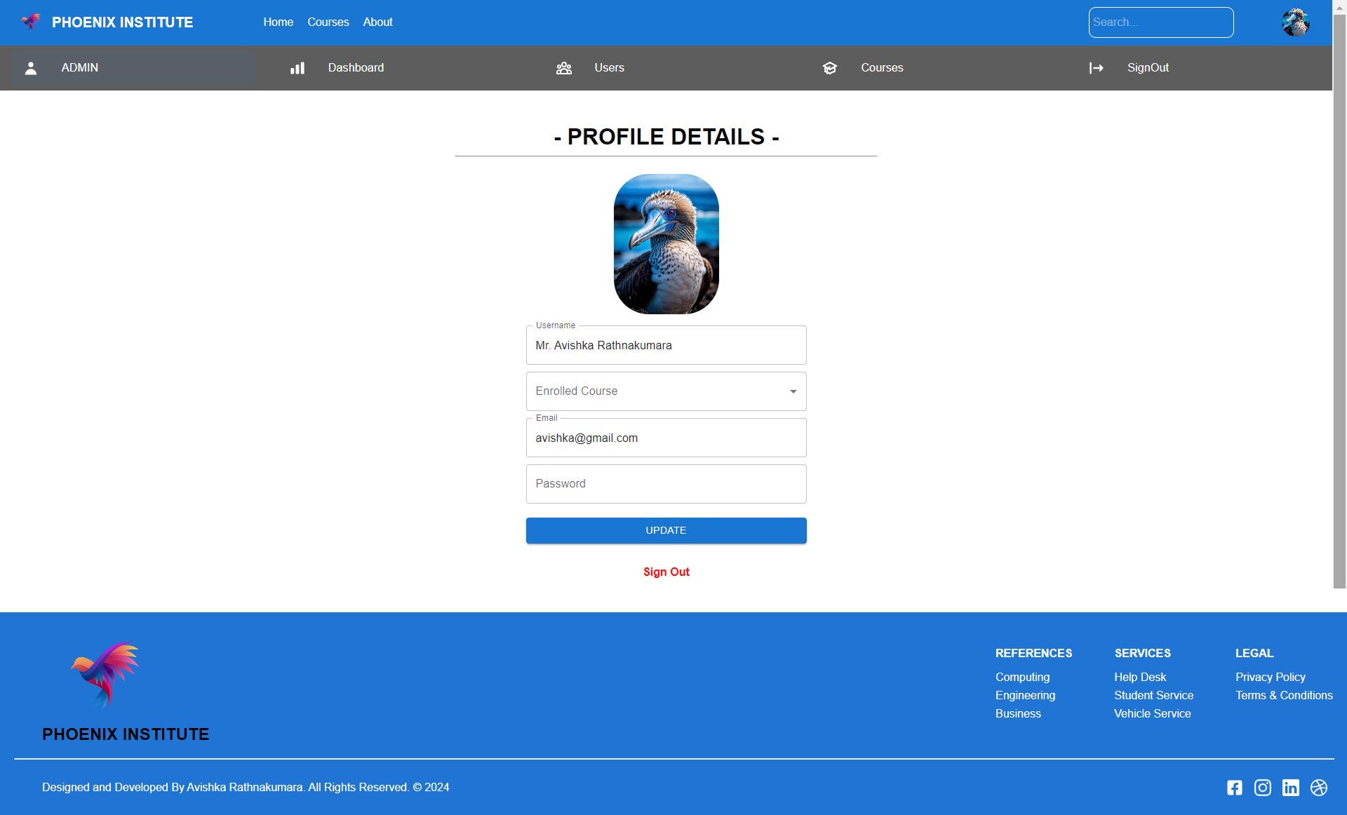 Student Management UI Screenshot 10