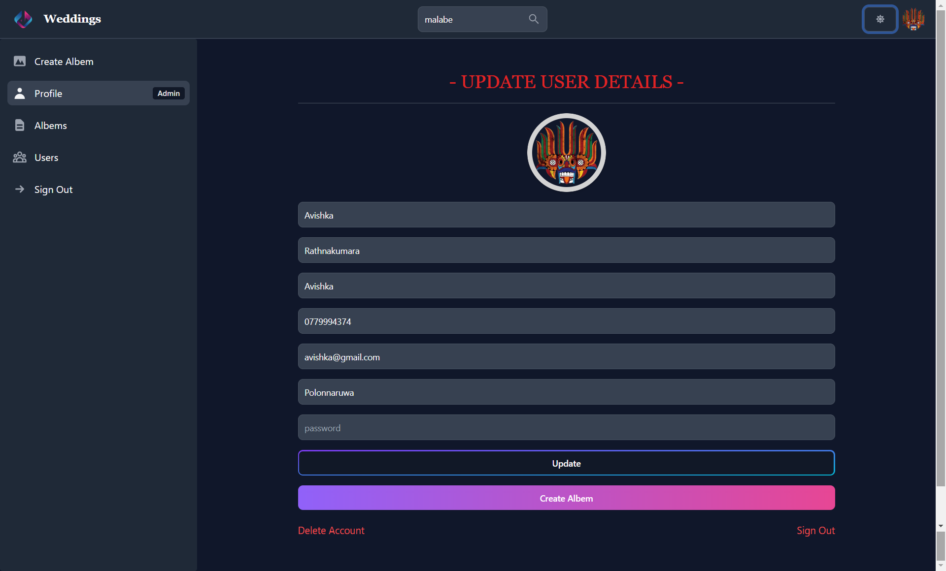 Wedding Albem UI Screenshot 5
