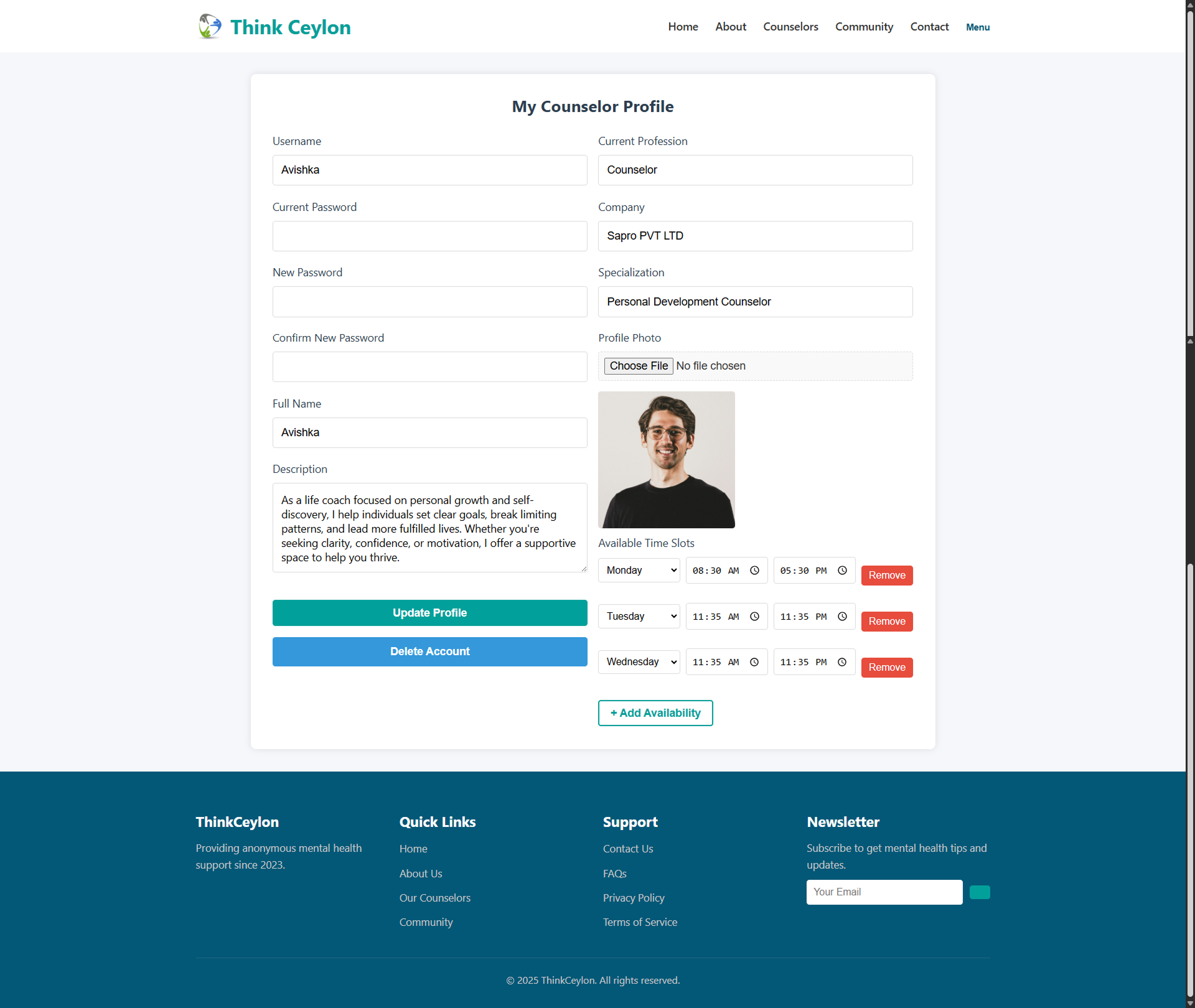 Online Counseling Platform UI Screenshot 17