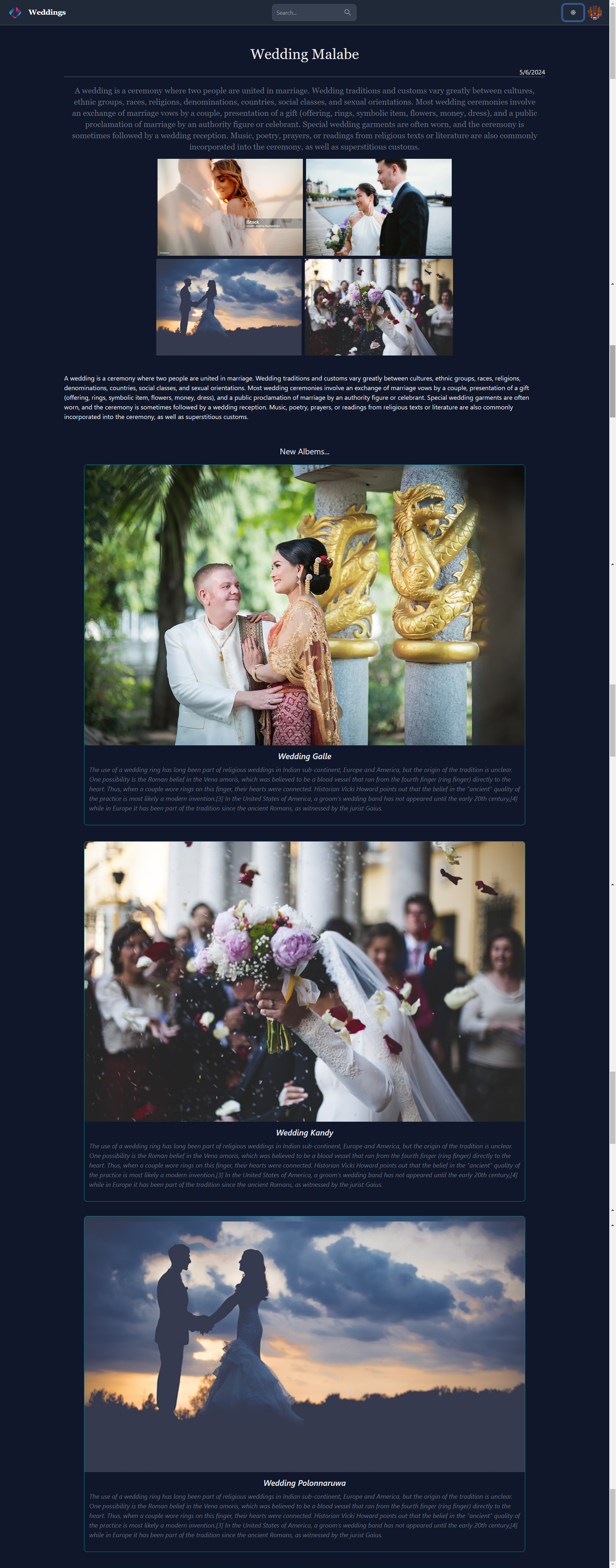 Wedding Albem UI Screenshot 1
